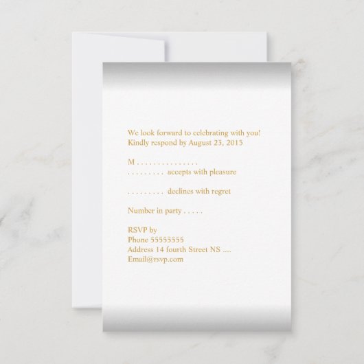 RSVP Elegant Huwelijksjubileum Witte Goud Kaartje (Achterkant)
