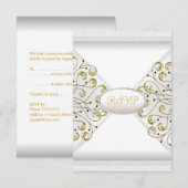 RSVP Elegant Huwelijksjubileum Witte Goud Kaartje (Voorkant / Achterkant)