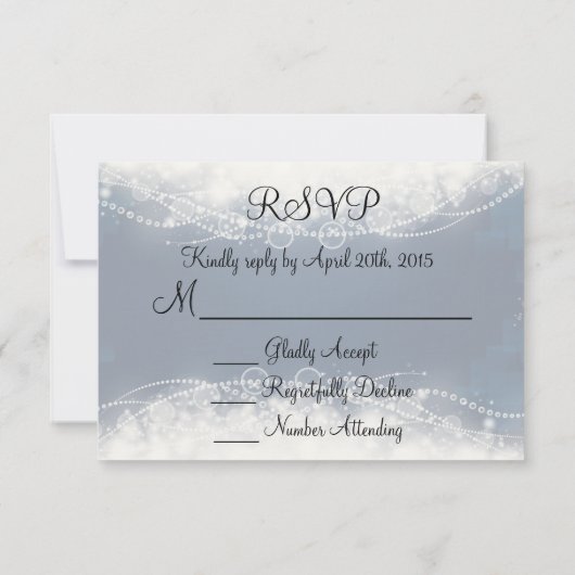 RSVP Elegant Lace en Pearls op Donkerblauw (Achterkant)