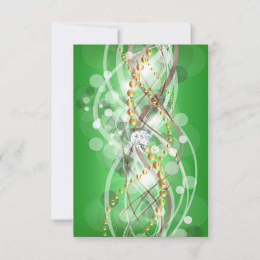 RSVP Elegant Lime Green Gold Diamond Jewel Party (Voorkant)