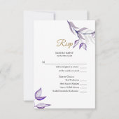 RSVP Elegant Paarse gebladerte Kaartje (Voorkant)