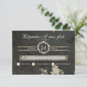 RSVP Elegant Paris Chalkboard Typografie (Staand voorkant)
