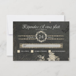 RSVP Elegant Paris Chalkboard Typografie Kaartje