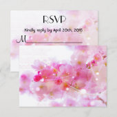 RSVP Elegant Pastel Pink Cherry Blossom (Voorkant / Achterkant)