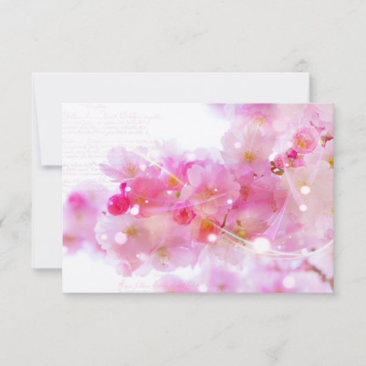 RSVP Elegant Pastel Pink Cherry Blossom Kaartje (Voorkant)