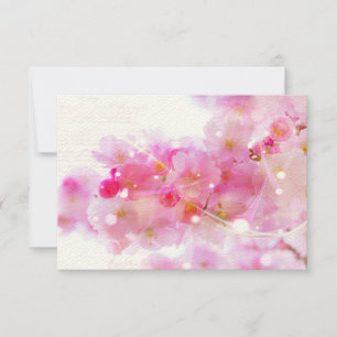 RSVP Elegant Pastel Pink Cherry Blossom Kaartje