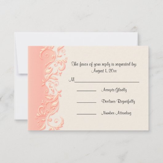 RSVP Elegant Peach Floral Swirl (Achterkant)