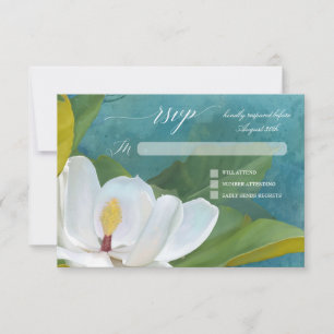 RSVP Elegant Romantic Magnolia Floral Typografie