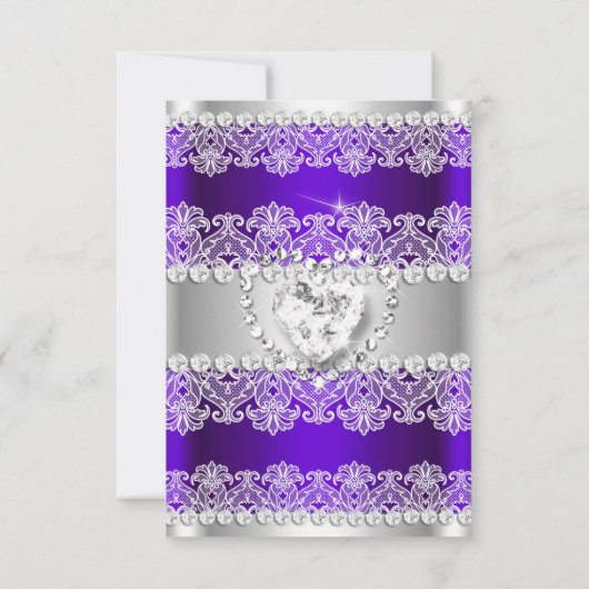 RSVP Elegant Royal Paarse kant zijde verjaardagsfe (Achterkant)