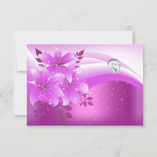 RSVP Elegant Roze Bloemen Diamanten Juweel Party (Voorkant)