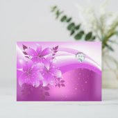 RSVP Elegant Roze Bloemen Diamanten Juweel Party (Staand voorkant)