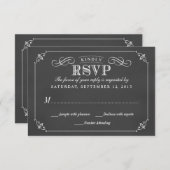 RSVP Elegant Rustic  Chalkboard Wedding (Voorkant / Achterkant)