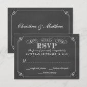 RSVP Elegant Rustic Chalkboard Wedding Kaartje (Voorkant / Achterkant)