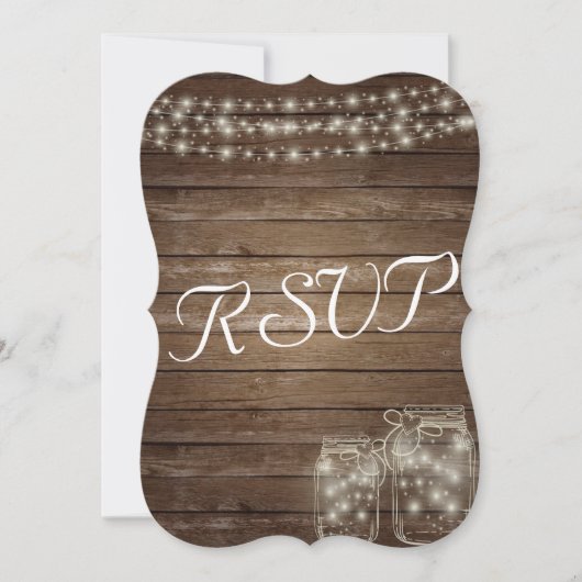 RSVP Elegant Rustic Mason Jar Lights Kaart (Voorkant)