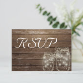 RSVP Elegant Rustic Mason Jar Lights Kaartje (Staand voorkant)
