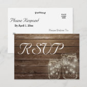 RSVP Elegant Rustic Mason Jar Lights Kaartje (Voorkant / Achterkant)