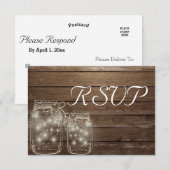 RSVP Elegant Rustic Mason Jar Lights matching Kaartje (Voorkant / Achterkant)
