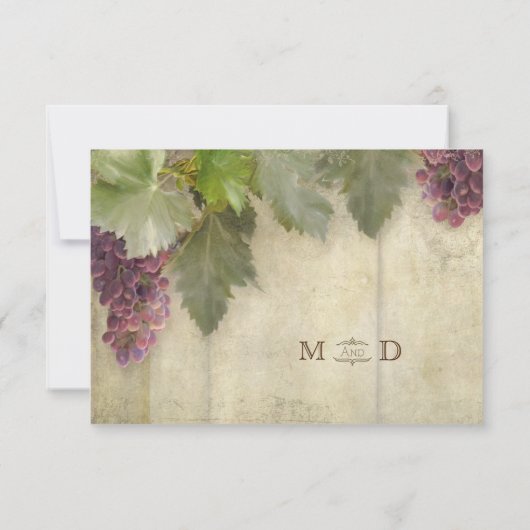 RSVP Elegant Rustic Vineyard Winery Wedding (Achterkant)