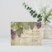 RSVP Elegant Rustic Vineyard Winery Wedding Kaartje (Staand voorkant)