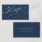 RSVP Elegant Silver Script Online Weduwen Invoegen Plaatskaartje (Voorkant / Achterkant)