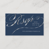 RSVP Elegant Silver Script Online Weduwen Invoegen Plaatskaartje (Voorkant)