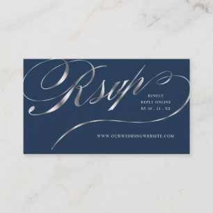 RSVP Elegant Silver Script Online Weduwen Invoegen Plaatskaartje