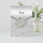 RSVP Elegant Silver White Swan Birthday Party (Staand voorkant)