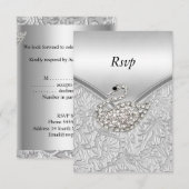 RSVP Elegant Silver White Swan Birthday Party (Voorkant / Achterkant)