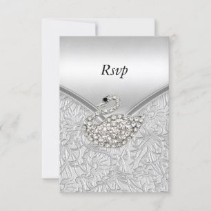 RSVP Elegant Silver White Swan Birthday Party