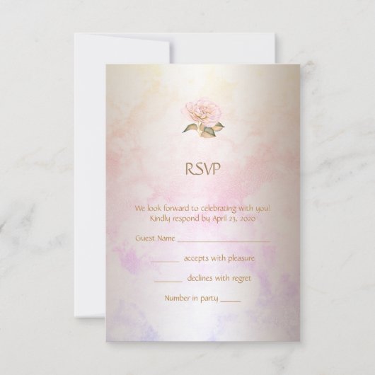 RSVP Elegant Trouwen Roze Marmer Roos Crème (Achterkant)