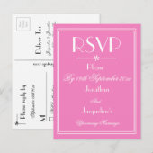 RSVP Elegant Wedding Persoonlijke namen Roze RSVP Uitnodiging Briefkaart (Voorkant / Achterkant)