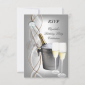 RSVP Elegant Zilver Gouden Champagne Verjaardagsfe (Voorkant)