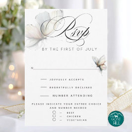 RSVP | Elegante Abstracte Inkt Pastel Vlinder Kaartje