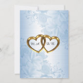 RSVP elegante blauwe satijnen bruiloft Kaart (Achterkant)