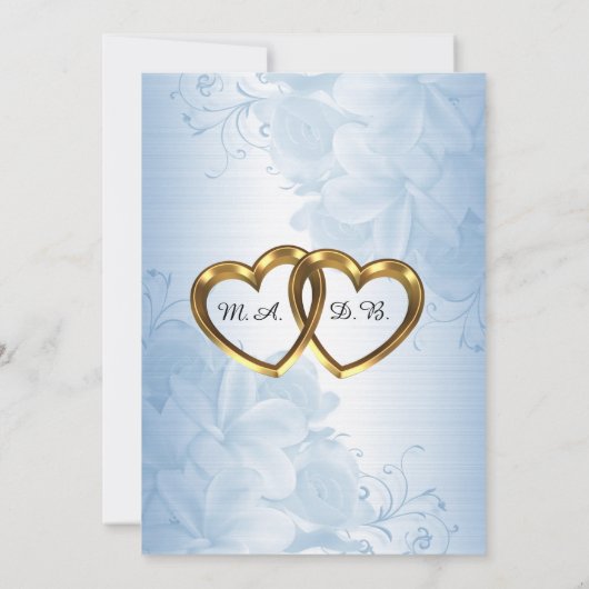 RSVP elegante blauwe satijnen bruiloft Kaart (Achterkant)