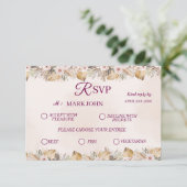 RSVP Elegante Bloem Gouden Bruiloft (Staand voorkant)