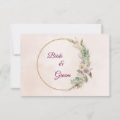 RSVP Elegante Bloem Gouden Bruiloft (Achterkant)