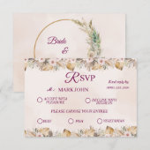 RSVP Elegante Bloem Gouden Bruiloft (Voorkant / Achterkant)