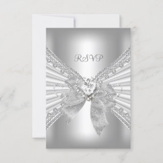 RSVP Elegante Feestelijke Gebeurtenis Goud Zilver  Kaartje