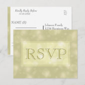 RSVP - Elegante gouden bokeh lampen Uitnodiging Briefkaart (Voorkant / Achterkant)