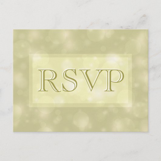 RSVP - Elegante gouden bokeh lampen Uitnodiging Briefkaart (Voorkant)