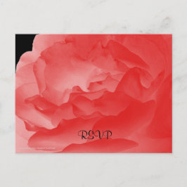 RSVP, Elegante Koraal Roze Rose Bloemen Uitnodiging Briefkaart