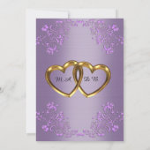 RSVP elegante paars satijnen bruiloft Kaart (Achterkant)