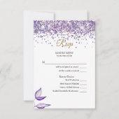 RSVP Elegante Paarse Glitter en Bladerwerk (Voorkant)