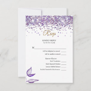 RSVP Elegante Paarse Glitter en Bladerwerk