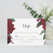 RSVP  |  Elegante rijke bordeauxrode Marsala bloem (Staand voorkant)