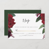 RSVP  |  Elegante rijke bordeauxrood Marsala bloem (Voorkant / Achterkant)