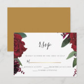 RSVP | Elegante rijke burgundy marsala bloem (Voorkant / Achterkant)