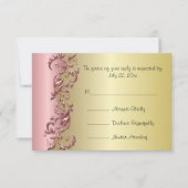 RSVP Elegante Roze Mauve & Goud Florida bruiloft (Voorkant)
