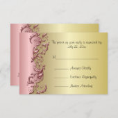 RSVP Elegante Roze Mauve & Goud Florida bruiloft (Voorkant / Achterkant)